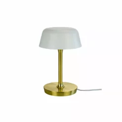DybergLarsen Dyberg Larsen Valencia LED 230vTable Lamp Matt White/brass -Indendørs Belysning Salgsbutik dyberg larsen valencia led 230vtable lamp matt whitebrass 2