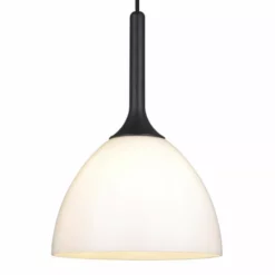 Halo Design BELLEVUE Pendel Ø24 E27, Opal / Sort-Træ - 742226