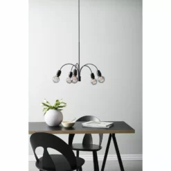 Halo Design Compass 5 Armet Lysekrone, Sort - 739561 -Indendørs Belysning Salgsbutik halo design compass 5 armet lysekrone sort 739561 1