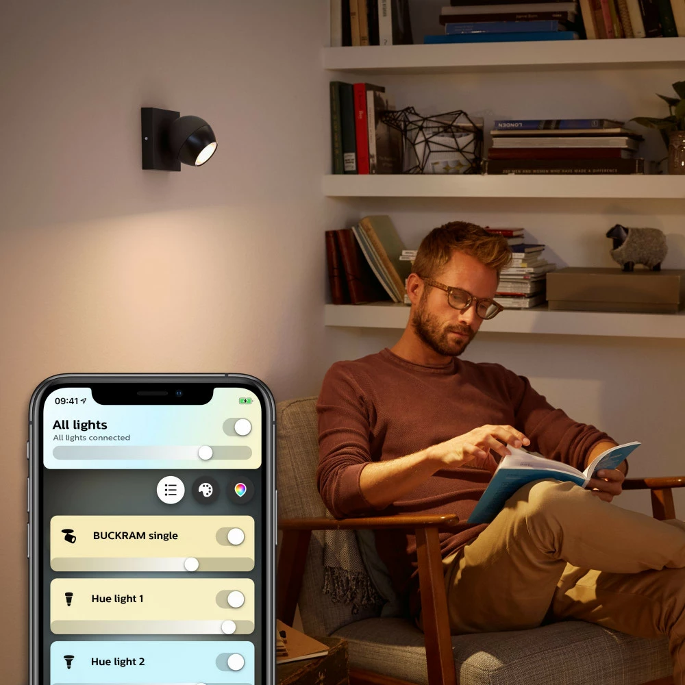 Philips Hue Buckram Enkelt Spot - Bluetooth - 8718696175743 4 Philips Hue Buckram Enkelt Spot - Bluetooth - 8718696175743 - Billede 2