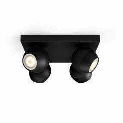 Philips Hue Buckram Hue Plate/spiral Sort 4x5W 230V - 929003048301 -Indendørs Belysning Salgsbutik philips hue buckram hue platespiral sort 4x5w 230v 929003048301 2