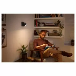 Philips Hue Buckram Hue Single Spot Black 1x5W 230V White Ambience -Indendørs Belysning Salgsbutik philips hue buckram hue single spot black 1x5w 230v white ambience 2