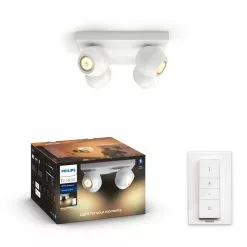 Philips Hue Buckram Med 4 Spots - Bluetooth - 8718696175675 -Indendørs Belysning Salgsbutik philips hue buckram med 4 spots bluetooth 8718696175675 9
