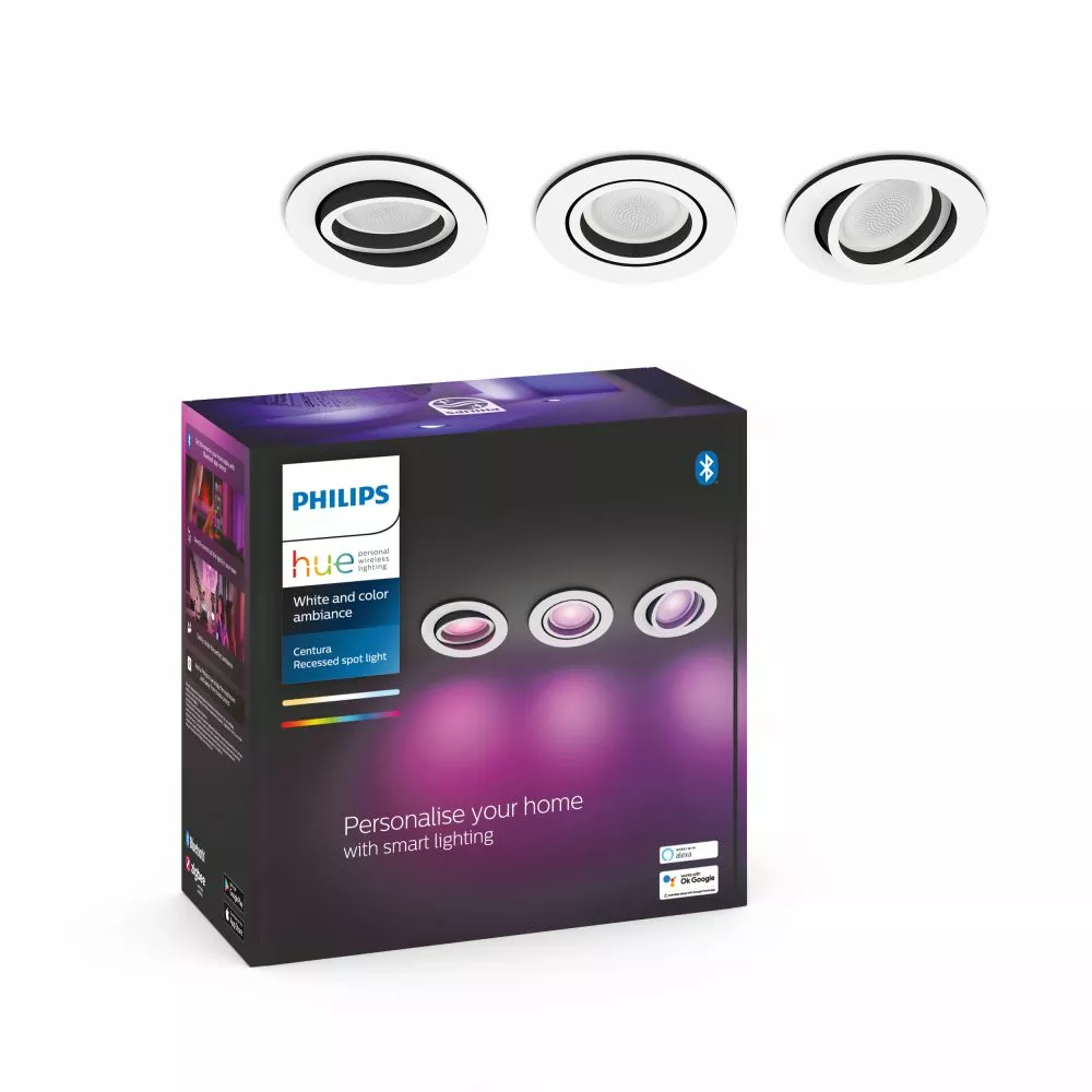 Philips Hue Centura Hue Recessed R. Hvid 3x5.7W - 929003045201 17 Philips Hue Centura Hue Recessed R. Hvid 3x5.7W - 929003045201 - Billede 15
