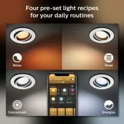 Philips Hue Centura Hue Recessed R. Hvid 3x5.7W - 929003045201 23 Philips Hue Centura Hue Recessed R. Hvid 3x5.7W - 929003045201 -Indendørs Belysning Salgsbutik philips hue centura hue recessed r hvid 3x57w 929003045201 3