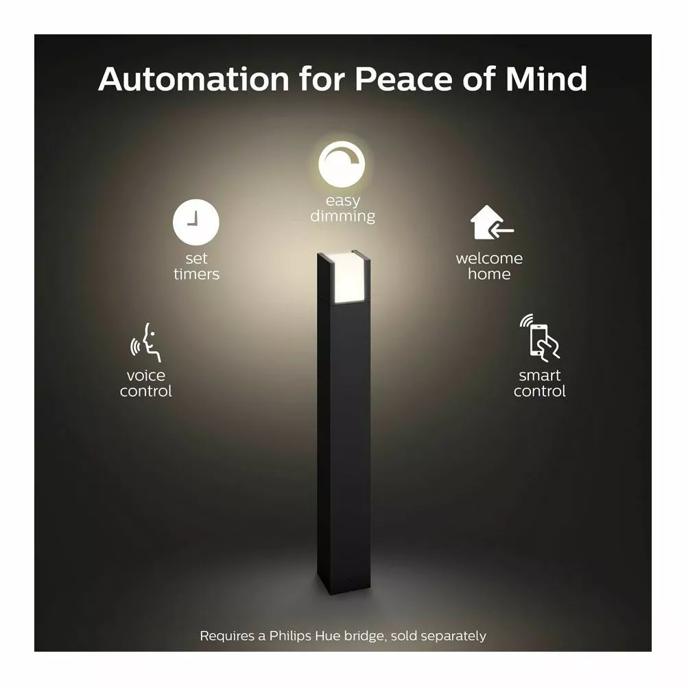 Philips Hue Fuzo Hue White EU Post Black 1x15W 24V White 5 Philips Hue Fuzo Hue White EU Post Black 1x15W 24V White - Billede 3
