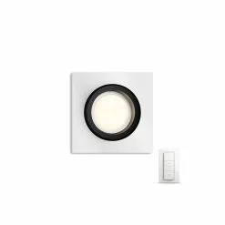 Philips Hue MILLISKIN Indbygningsspot Aluminium 1x5.5W 230V Med Fjernbetjening - Firkantet -Indendørs Belysning Salgsbutik philips hue milliskin indbygningsspot aluminium 1x55w 230v med fjernbetjening firkantet 3