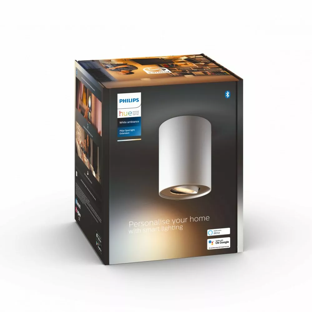 Philips Hue Pillar Hue Ext. Spot Single Spot Hvid 1 - 929003046801 4 Philips Hue Pillar Hue Ext. Spot Single Spot Hvid 1 - 929003046801 - Billede 2