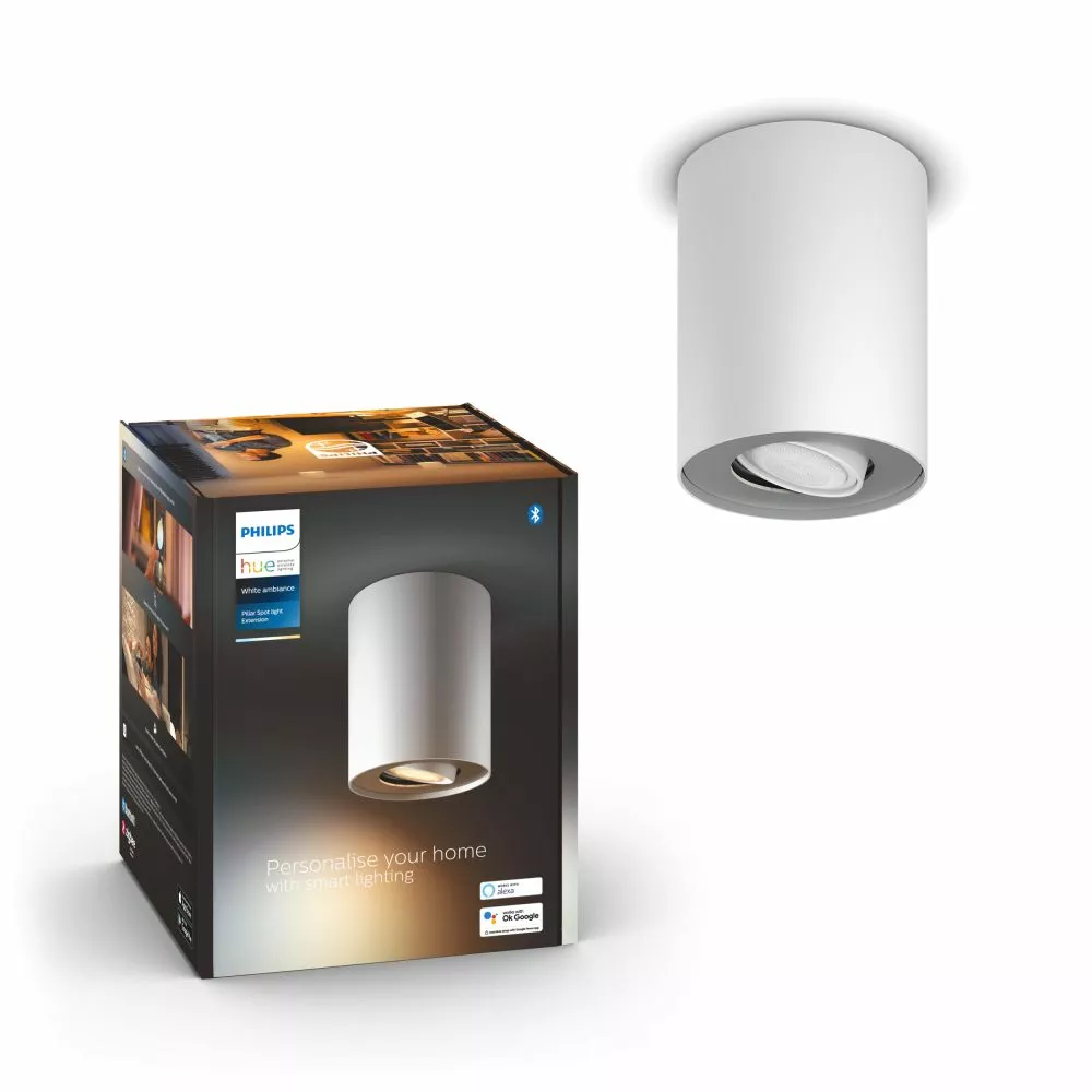 Philips Hue Pillar Hue Ext. Spot Single Spot Hvid 1 - 929003046801 3 Philips Hue Pillar Hue Ext. Spot Single Spot Hvid 1 - 929003046801