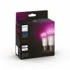 Philips Hue White Color Ambience 9W A60 E27 2P - 929002468802 -Indendørs Belysning Salgsbutik philips hue white color ambience 9w a60 e27 2p 929002468802