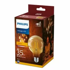 Philips LED Classic Filament 35W Globe E27 Guld Ikke Dæmpbar 1 Stk - 8718699673604 5 Philips LED Classic Filament 35W Globe E27 Guld Ikke Dæmpbar 1 Stk - 8718699673604 -Indendørs Belysning Salgsbutik philips led classic filament 35w globe e27 guld ikke daempbar 1 stk 8718699673604 1