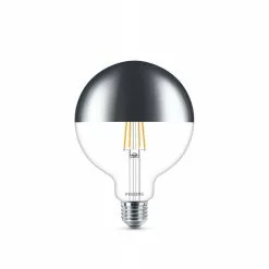 Philips LED Filament Topforspejlet 50W Globe E27 Klar Dæmpbar 1 Stk - 8718699593414