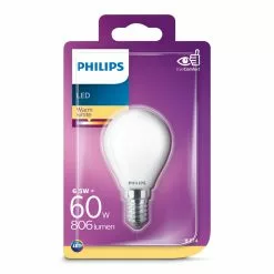 Philips LED Glas Krone 60W E14 Varm Hvid Mat Ikke Dæmpbar 1 Stk - 8718699648848 -Indendørs Belysning Salgsbutik philips led glas krone 60w e14 varm hvid mat ikke daempbar 1 stk 8718699648848 1