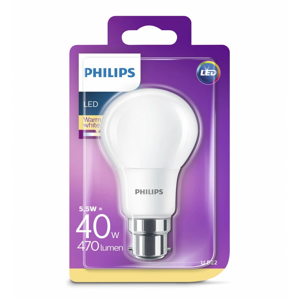 Philips LED Plast 40W Standard Varm Hvid Mat E27 Ikke Dæmpbar 1 Stk - 8718696577172 4 Philips LED Plast 40W Standard Varm Hvid Mat E27 Ikke Dæmpbar 1 Stk - 8718696577172 - Billede 2