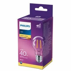 Philips LEDClassic Filament 40W E27 Varm Hvid Klar Ikke Dæmpbar 1-stk - 8718699665265 -Indendørs Belysning Salgsbutik philips ledclassic filament 40w e27 varm hvid klar ikke daempbar 1 stk 8718699665265 1