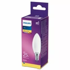 Philips LEDClassic Kerte 25W E14 Varm Hvid Mat Ikke Dæmpbar 1-stk - 8718699665449 -Indendørs Belysning Salgsbutik philips ledclassic kerte 25w e14 varm hvid mat ikke daempbar 1 stk 8718699665449 1