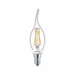 Philips LEDClassicFilament 40W Kerte Med Bøjet Top E14 Varm Hvid Klar Dæmpbar 1 Stk - 8718699645984