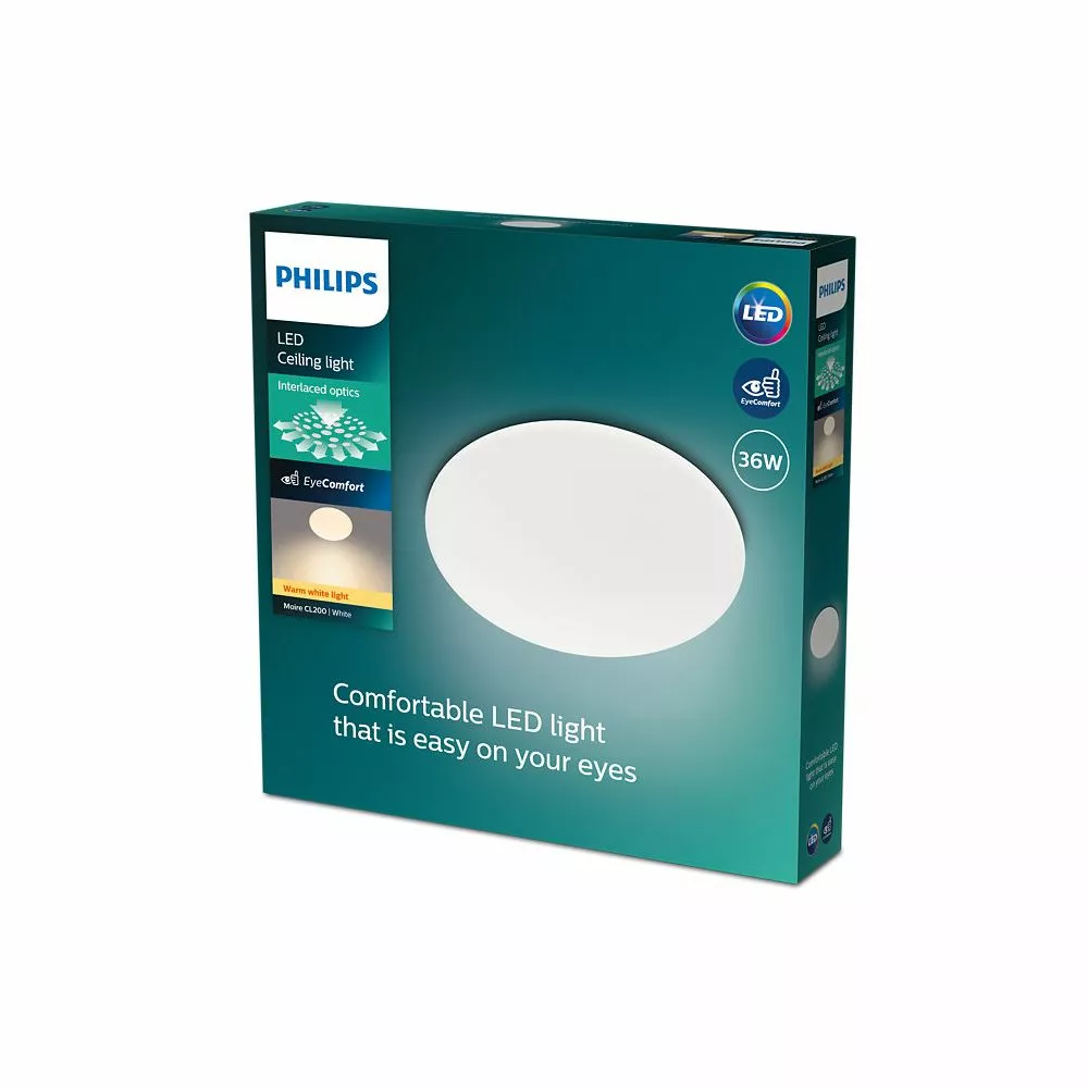 Philips Signify Philips Moire Funktionel LED Loftlampe I Hvid Metal/plastik - CL200 RD 36W 27K W HV 06 4 Philips Signify Philips Moire Funktionel LED Loftlampe I Hvid Metal/plastik - CL200 RD 36W 27K W HV 06 - Billede 2