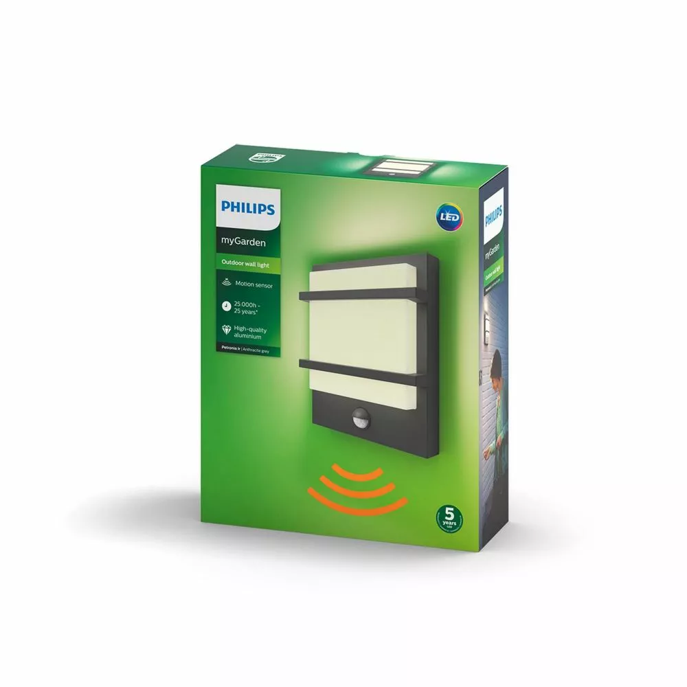 Philips Signify Philips MyGarden Petronia IR Væg Lanterne Antrasit 1x12 - 8718696165973 5 Philips Signify Philips MyGarden Petronia IR Væg Lanterne Antrasit 1x12 - 8718696165973 - Billede 3