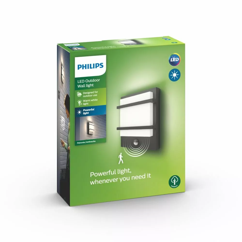 Philips Signify Philips MyGarden Petronia IR Væg Lanterne Antrasit 1x12 - 8718696165973 6 Philips Signify Philips MyGarden Petronia IR Væg Lanterne Antrasit 1x12 - 8718696165973 - Billede 4