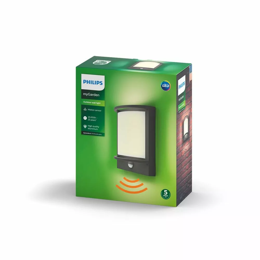 Philips Signify Philips MyGarden Samondra IR Væg Lanterne Antrasit 1x12 - 8718696165942 6 Philips Signify Philips MyGarden Samondra IR Væg Lanterne Antrasit 1x12 - 8718696165942 - Billede 4