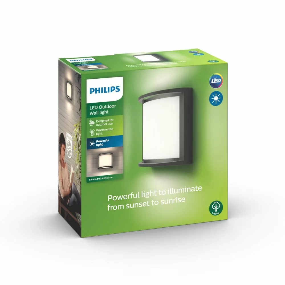 Philips Signify Philips MyGarden Samondra Væg Lanterne Antrasit 1x12W - 8718696165935 5 Philips Signify Philips MyGarden Samondra Væg Lanterne Antrasit 1x12W - 8718696165935 - Billede 3