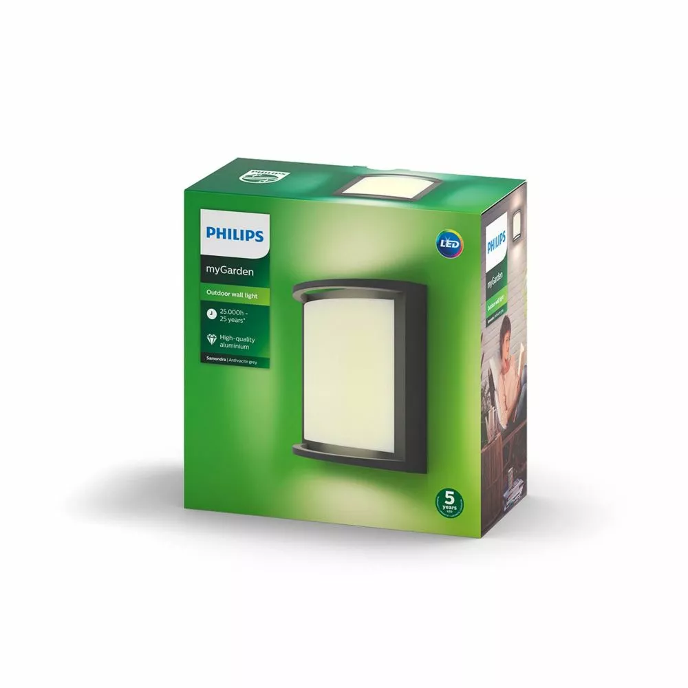 Philips Signify Philips MyGarden Samondra Væg Lanterne Antrasit 1x12W - 8718696165935 6 Philips Signify Philips MyGarden Samondra Væg Lanterne Antrasit 1x12W - 8718696165935 - Billede 4