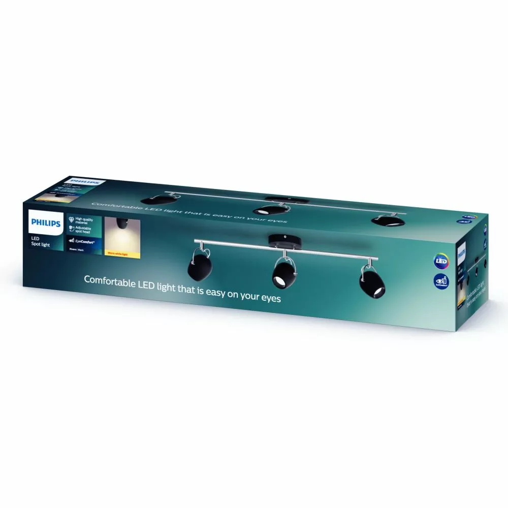 Philips Signify Philips MyLiving RIVANO Bar/tube Sort 3x4.3W SELV - 8718696169971 5 Philips Signify Philips MyLiving RIVANO Bar/tube Sort 3x4.3W SELV - 8718696169971 - Billede 3