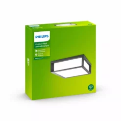 Philips Signify Philips Skies Firkantet Væg- Og Loftlampe I Antracit Aluminium - 2x42W 230V -Indendørs Belysning Salgsbutik philips skies firkantet vaeg og loftslampe i antrasit aluminium 2x42w 230v 4
