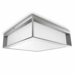 Philips Signify Philips Skies Firkantet Væg- Og Loftlampe I Grå Aluminium - 2x42W 230V -Indendørs Belysning Salgsbutik philips skies firkantet vaeg og loftslampe i gra aluminium 2x42w 230v 3