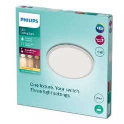 Philips Signify Philips Superslim Funktionel LED Loftlampe I Hvid Metal/plastik - CL550 RD 15W 27K W WVIP4406 Rustfritstål -Indendørs Belysning Salgsbutik philips superslim funktionel led loftalampe i hvid metalplastik cl550 rd 15w 27k w wvip4406 rustfristal 5