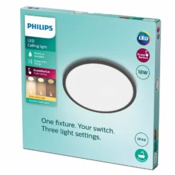 Philips Signify Philips Superslim Funktionel LED Loftlampe I Sort Metal/plastik - CL550 RD 18W 27K B WVIP4406 Rustfritstål -Indendørs Belysning Salgsbutik philips superslim funktionel led loftslampe i sort metalplastik cl550 rd 18w 27k b wvip4406 rustfristal 4