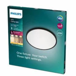 Philips Signify Philips Superslim Funktionel LED Loftlampe I Sort Metal/plastik - CL550 RD 22W 27K B WV 06 Rustfritstål -Indendørs Belysning Salgsbutik philips superslim funktionel led loftslampe i sort metalplastik cl550 rd 22w 27k b wv 06 rustfristal 4