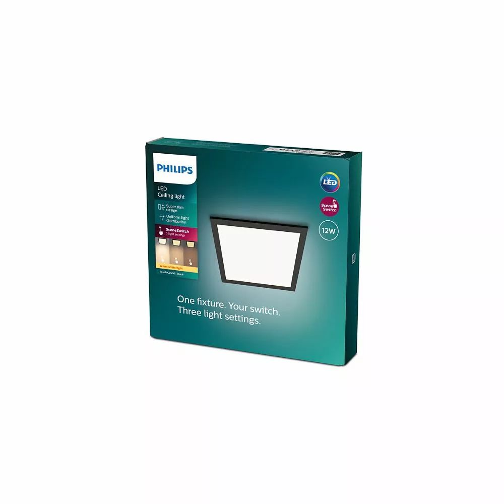Philips Signify Philips Touch Funktionel LED Loftlampe I Sort Metal/plastik - CL560 SQ 12W 27K B HV06 Rustfritstål 8 Philips Signify Philips Touch Funktionel LED Loftlampe I Sort Metal/plastik - CL560 SQ 12W 27K B HV06 Rustfritstål - Billede 6